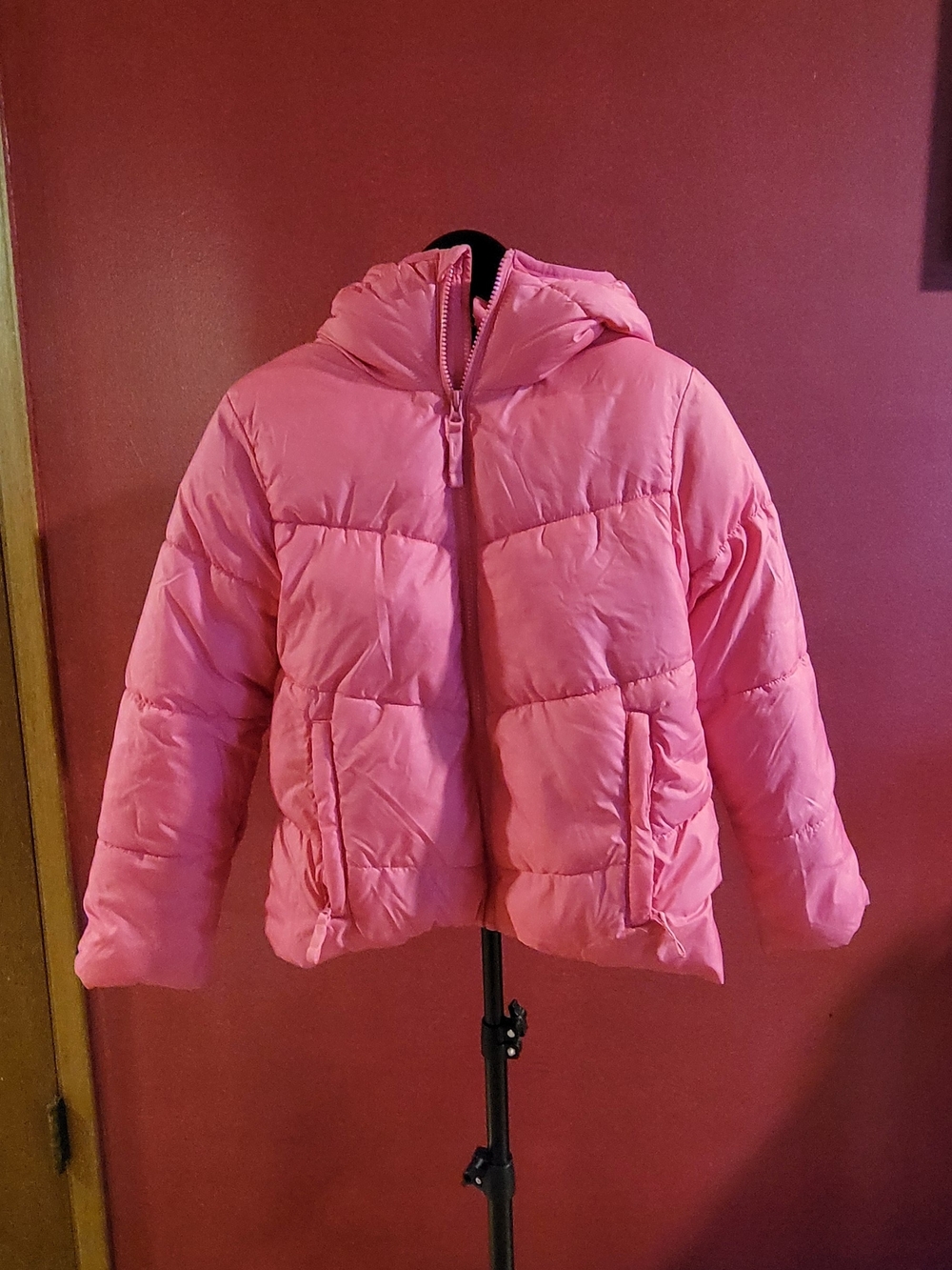 All In Motion-Kids Pink Hooded Puffer Jacket